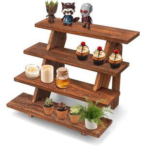 Wooden Display Stand Wood Cupcake Stands Tool Free, Rustic Risers for Display